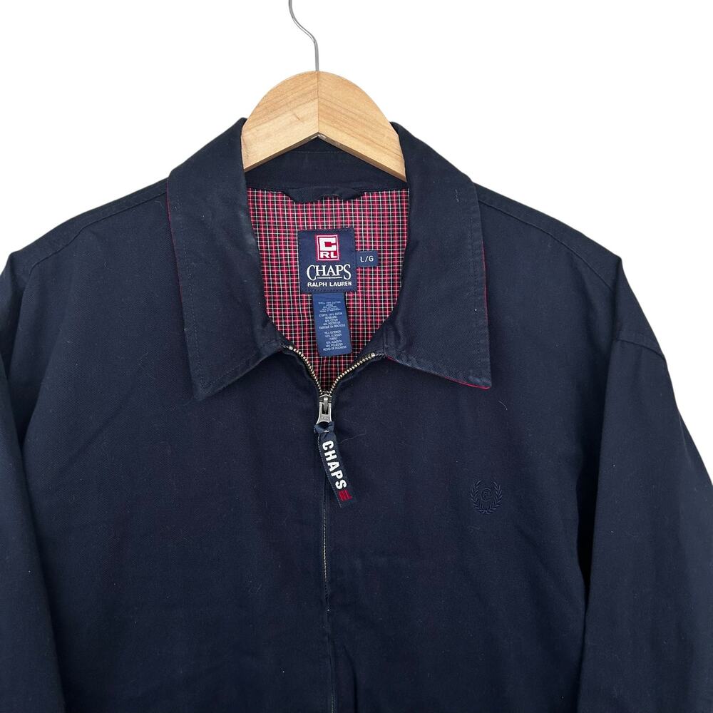 Chaps Ralph Lauren Navy Blue Bomber Jacket Sz L - Gem